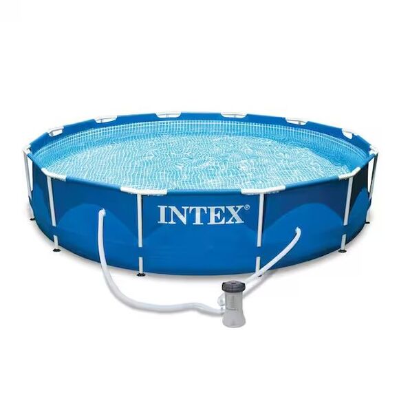 Intex 12' x 30" Metal Frame Above Ground Pool with Filter Pump SHIPS FAST !!! - Picture 2 of 6